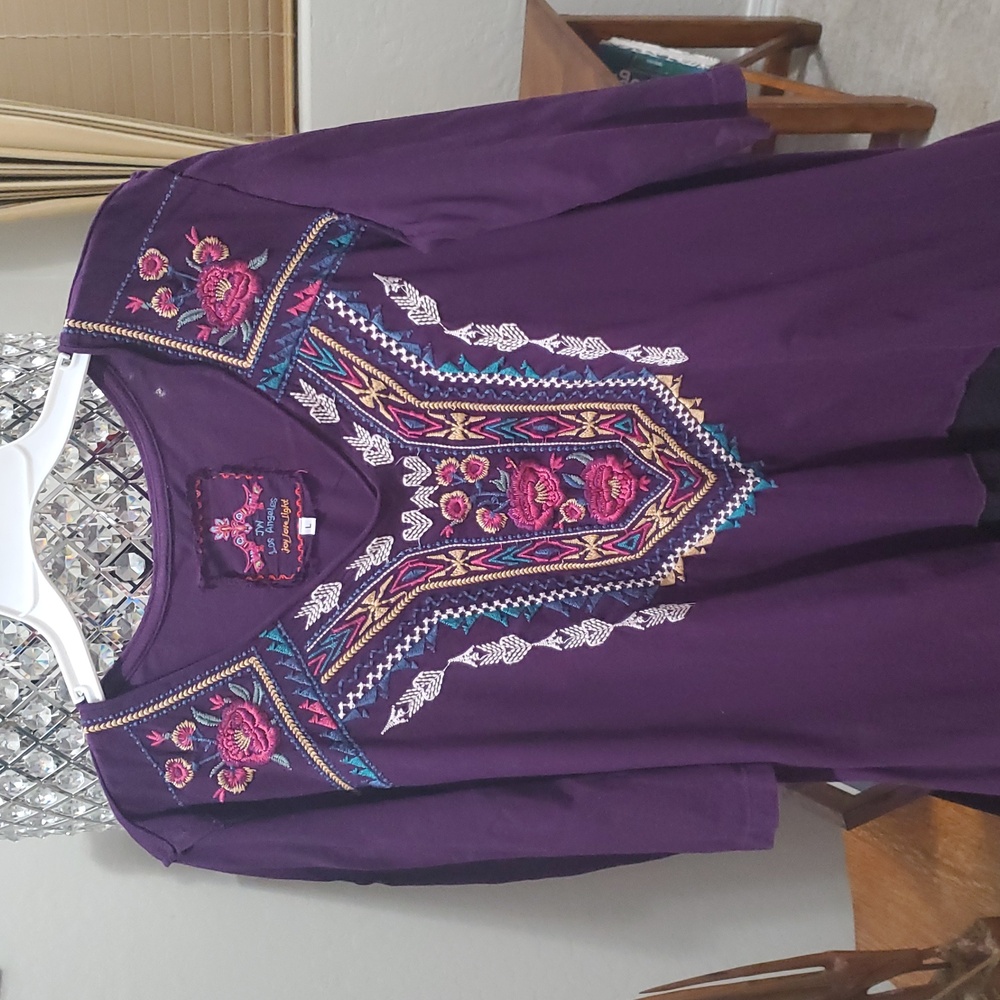 Johnny Was LA Multicolor embroidered tunic Vintage